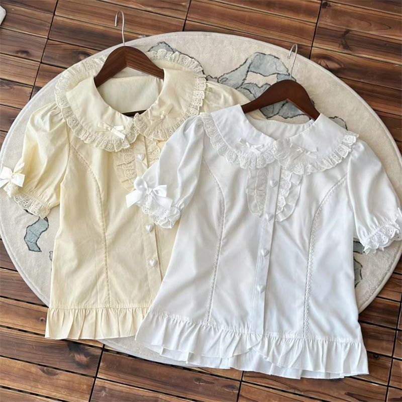 2026年新作スイートロリータスタイル無地ブラウス レディー - Embroidery Online のレビューと価格