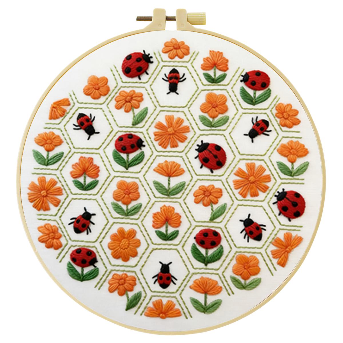 1個 20X20CM/15X15CM 7.87/6.3インチ - Embroidery Lady Bug のレビューと価格